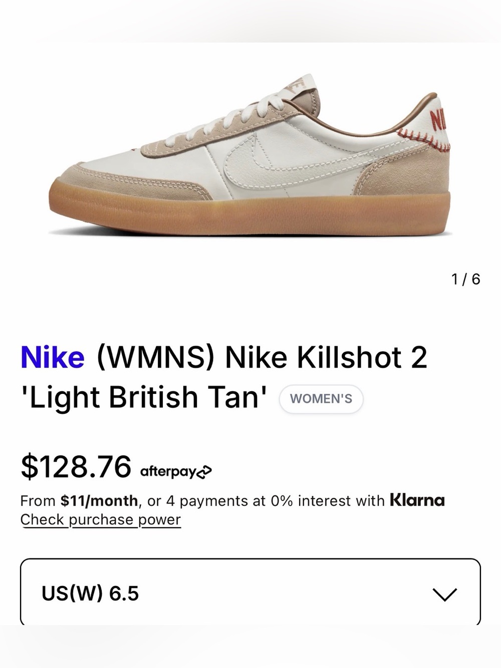 Nike Killshot 2 Women's Sneakers in White and Light Tan